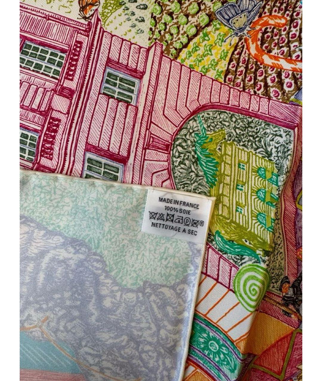 HERMES Мульти шелковый платок, фото 5