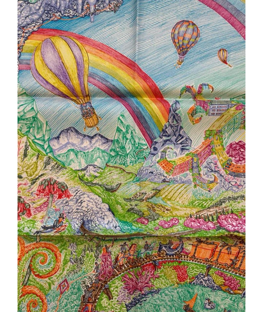 HERMES Мульти шелковый платок, фото 4