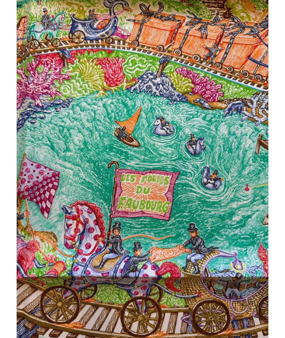 HERMES Мульти шелковый платок, фото 3