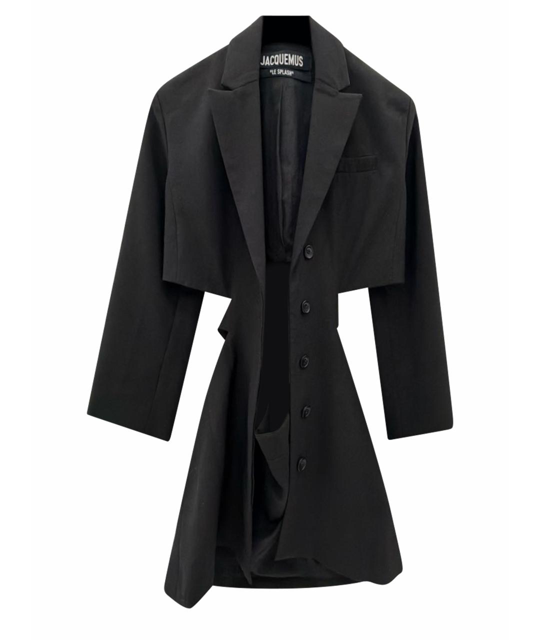 JACQUEMUS Черное хлопко-эластановое платье, фото 1