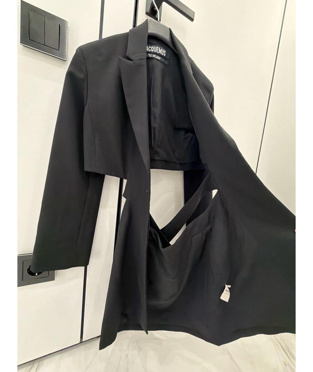 JACQUEMUS Черное хлопко-эластановое платье, фото 4