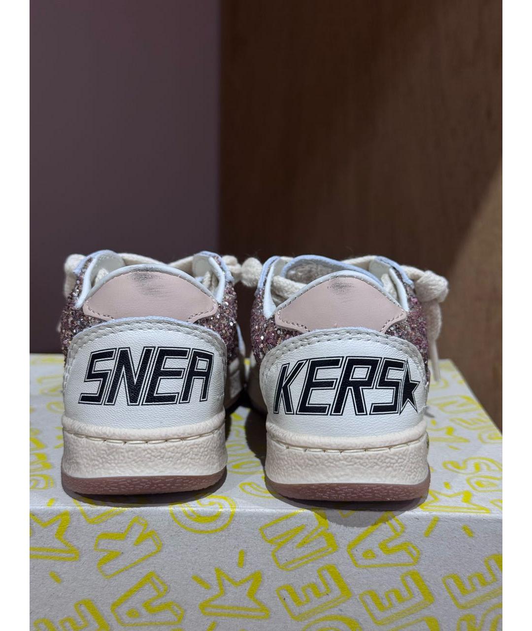 GOLDEN GOOSE DELUXE BRAND Розовые кожаные кеды, фото 4