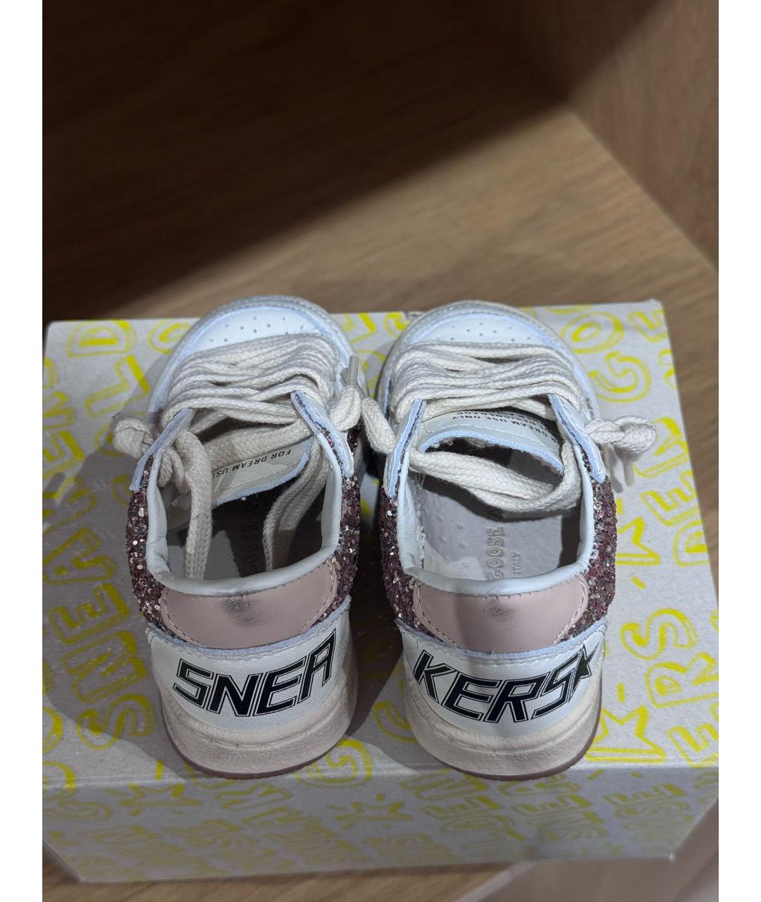 GOLDEN GOOSE DELUXE BRAND Розовые кожаные кеды, фото 3