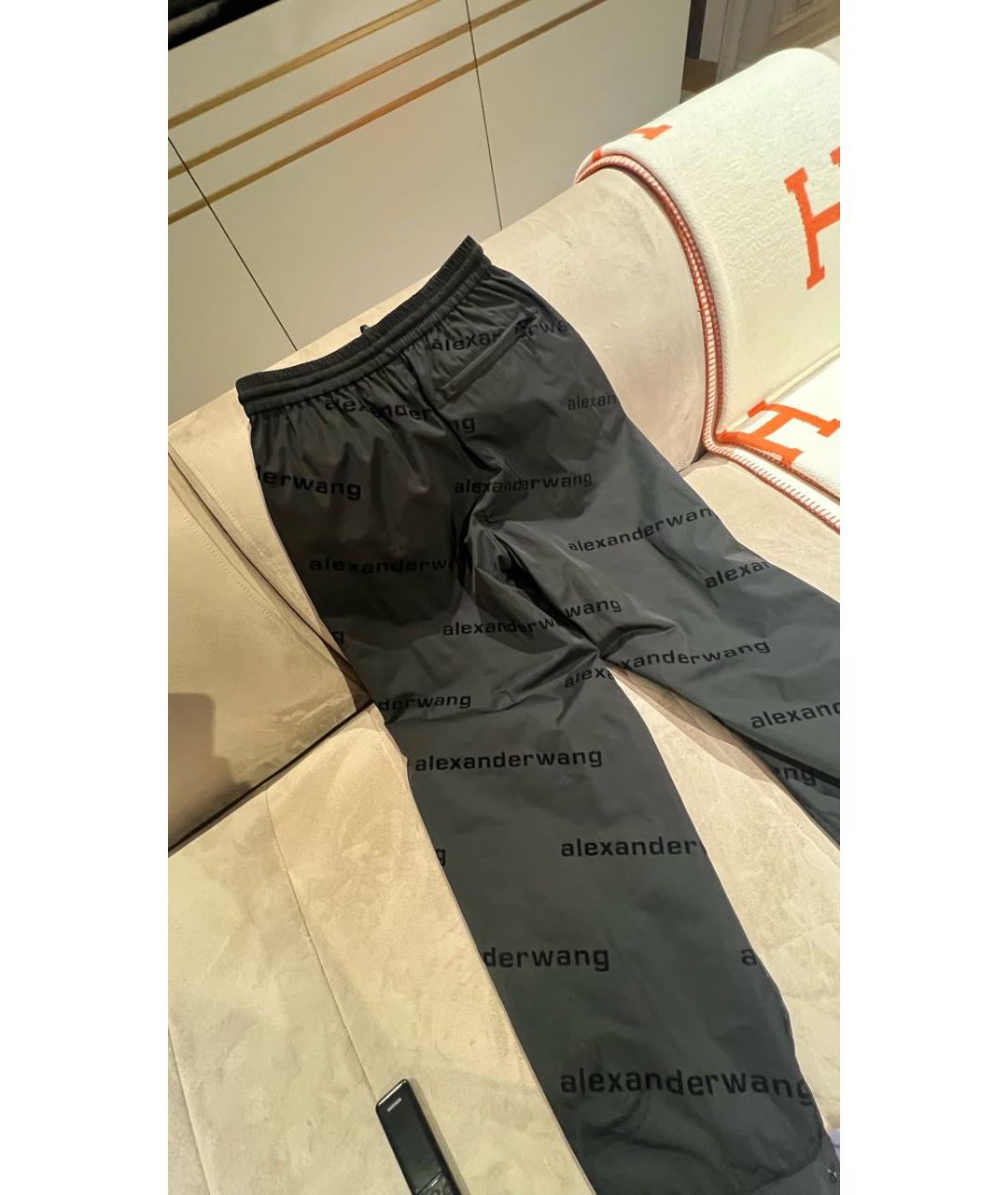 ALEXANDER WANG Черные хлопковые прямые брюки, фото 3