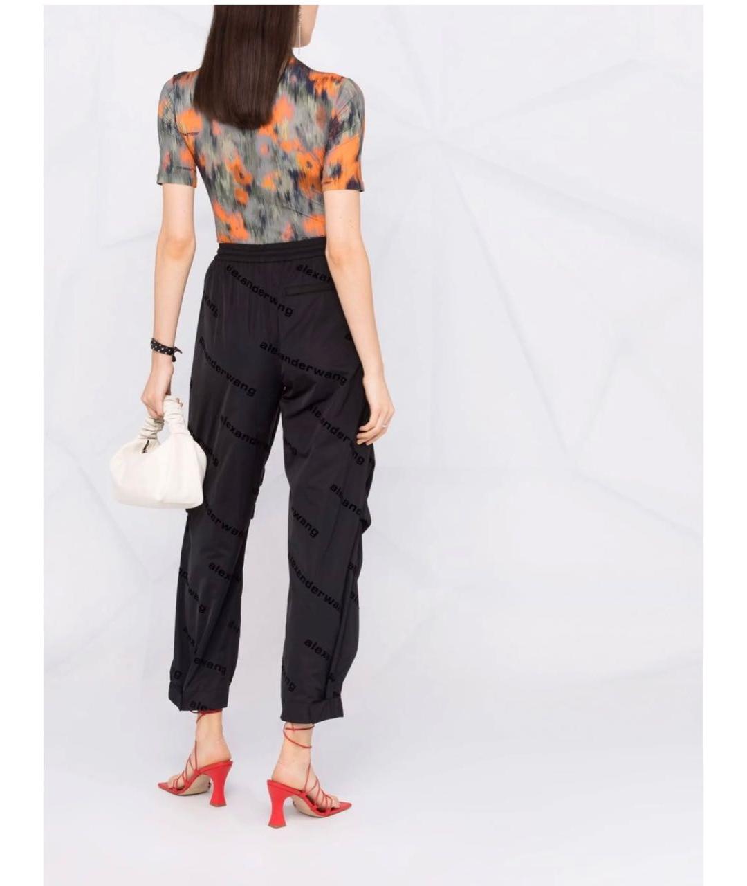 ALEXANDER WANG Черные хлопковые прямые брюки, фото 3