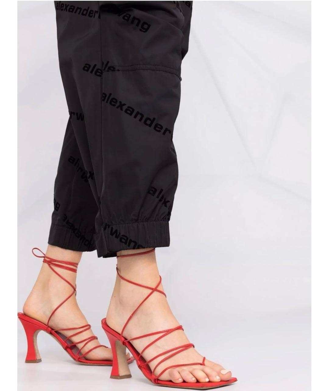 ALEXANDER WANG Черные хлопковые прямые брюки, фото 6