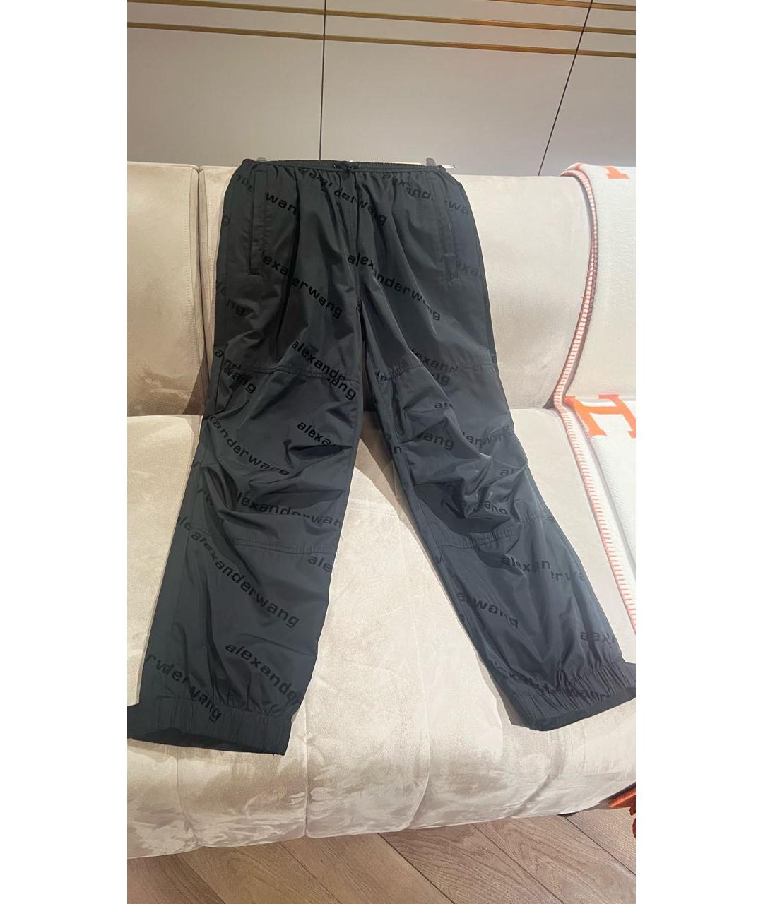 ALEXANDER WANG Черные хлопковые прямые брюки, фото 2