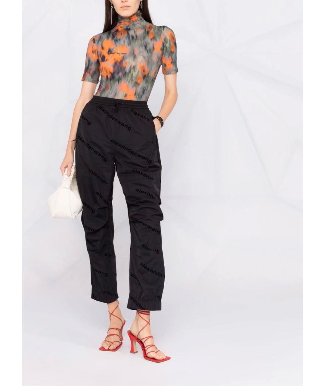 ALEXANDER WANG Черные хлопковые прямые брюки, фото 5