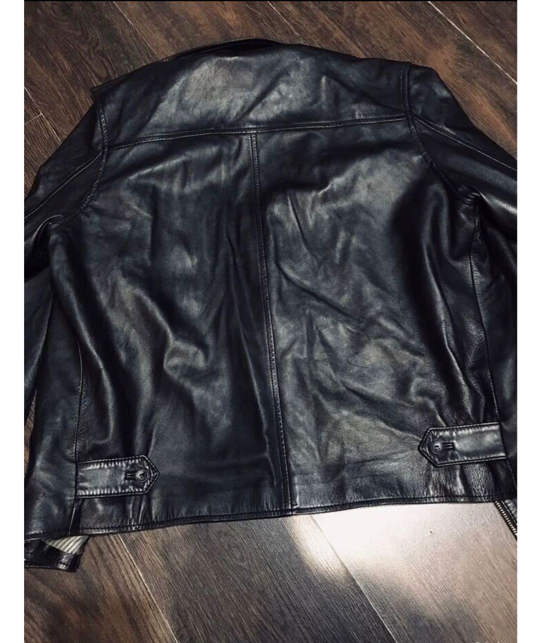 BALENCIAGA Черная кожаная куртка, фото 2