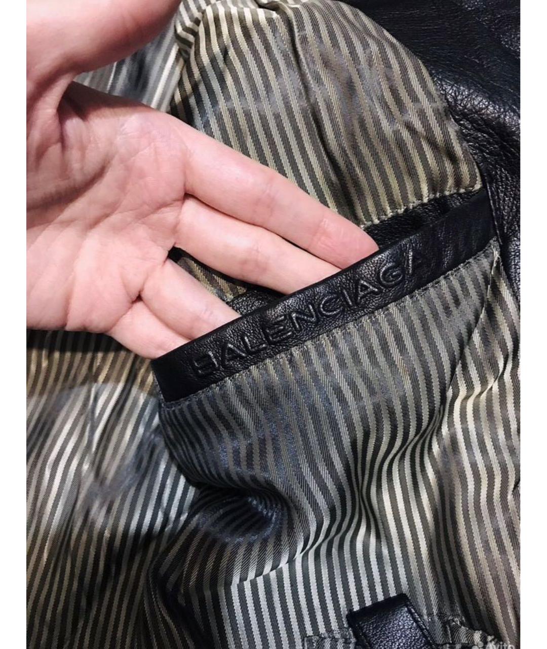 BALENCIAGA Черная кожаная куртка, фото 7