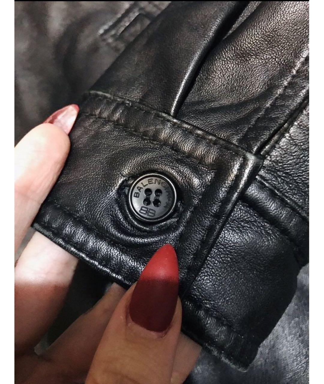 BALENCIAGA Черная кожаная куртка, фото 5