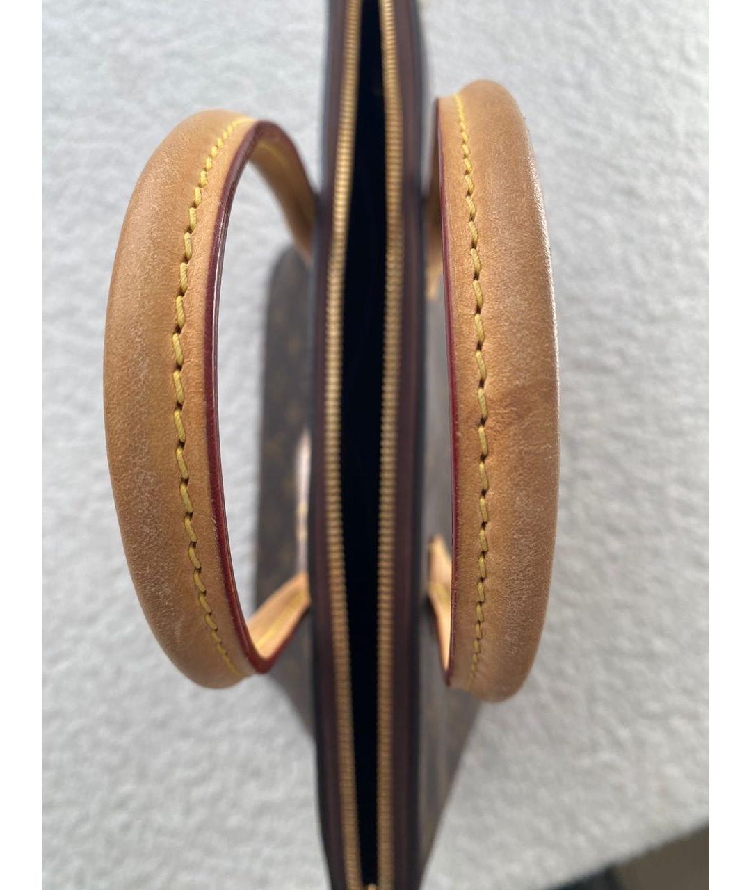 LOUIS VUITTON Коричневая кожаная сумка тоут, фото 8