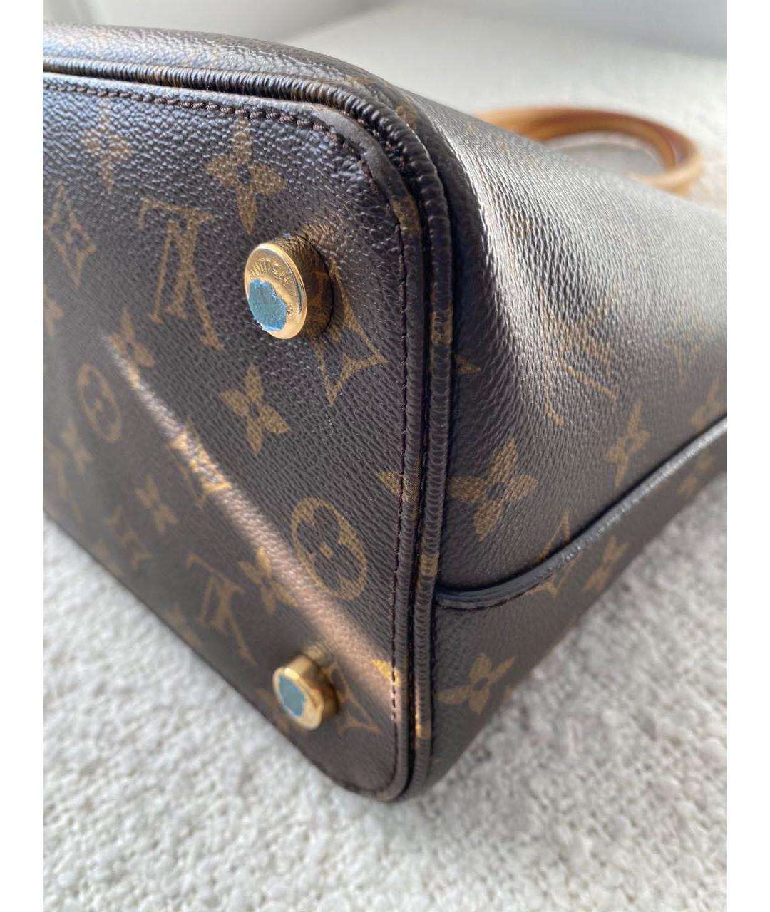 LOUIS VUITTON Коричневая кожаная сумка тоут, фото 3