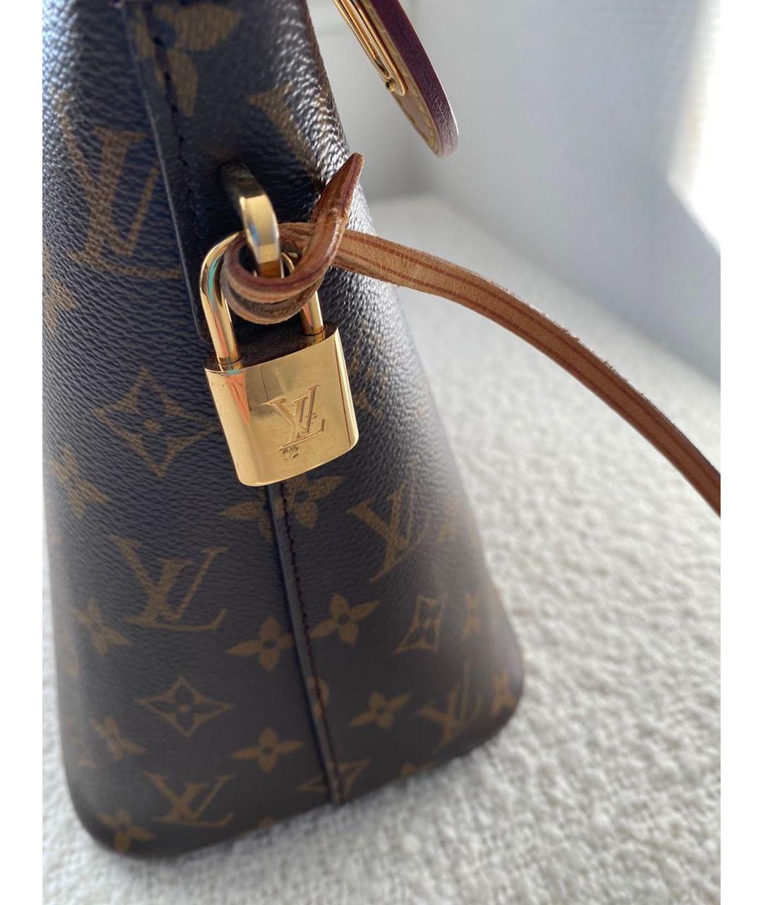 LOUIS VUITTON Коричневая кожаная сумка тоут, фото 4