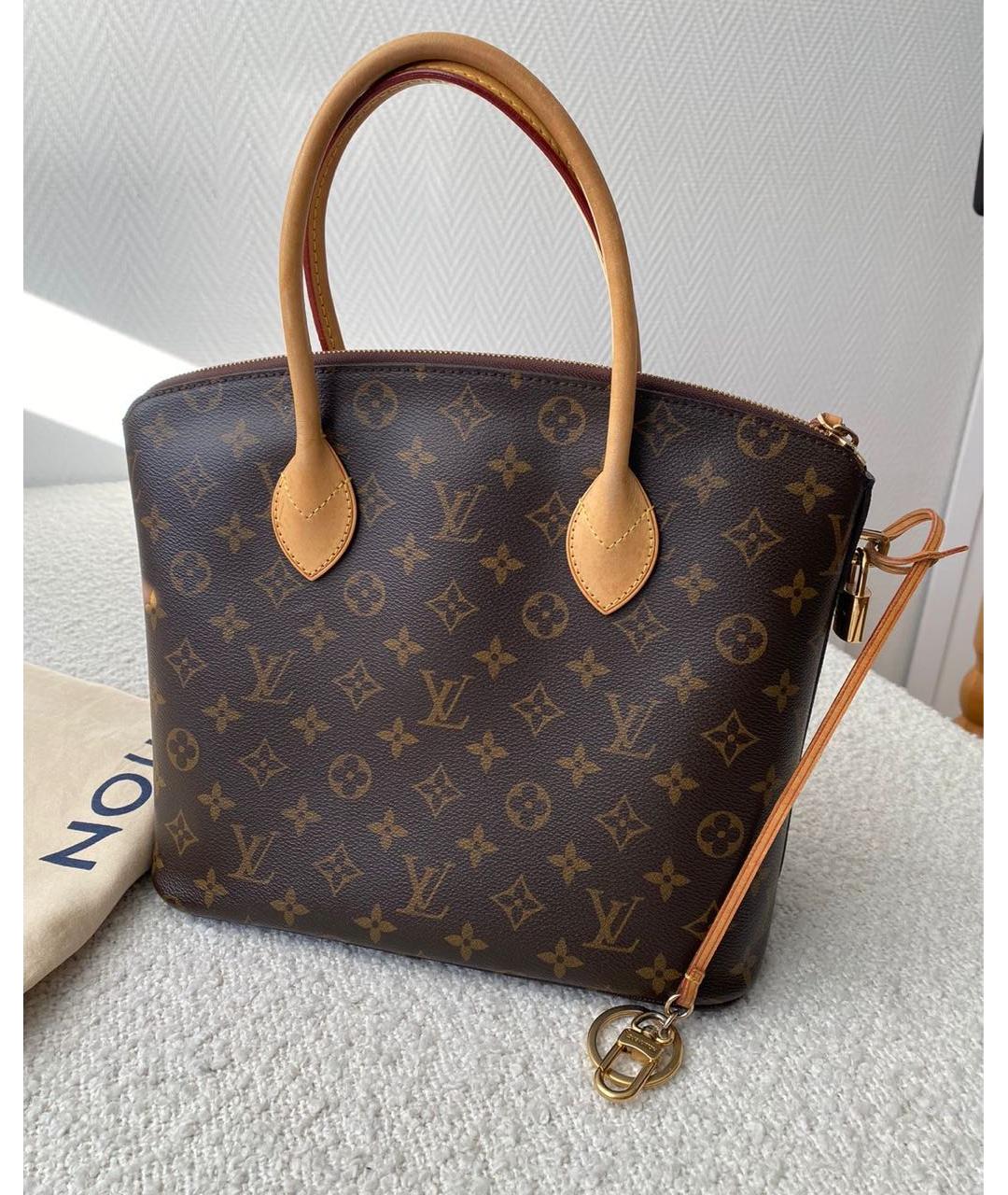 LOUIS VUITTON Коричневая кожаная сумка тоут, фото 9