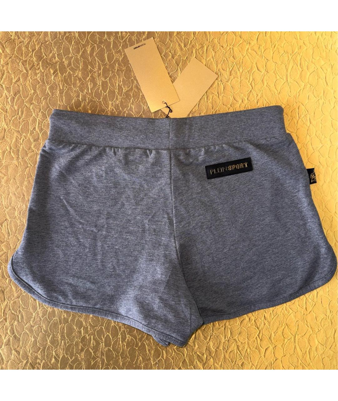 PHILIPP PLEIN Серые хлопко-эластановые шорты, фото 3