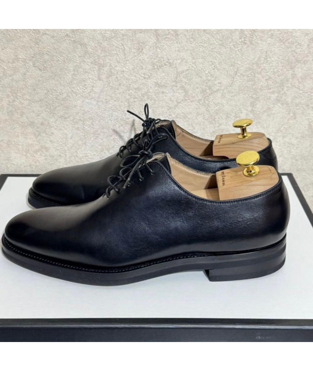 KITON Черные кожаные туфли, фото 7