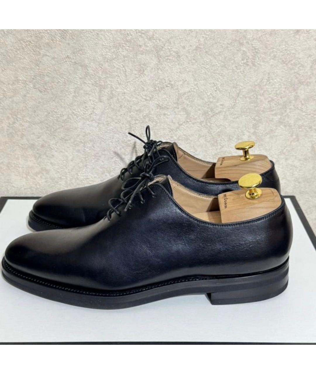 KITON Черные кожаные туфли, фото 5