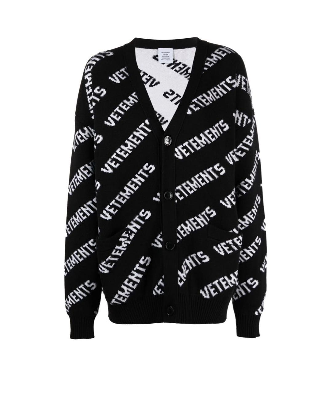 VETEMENTS Черный кардиган, фото 1