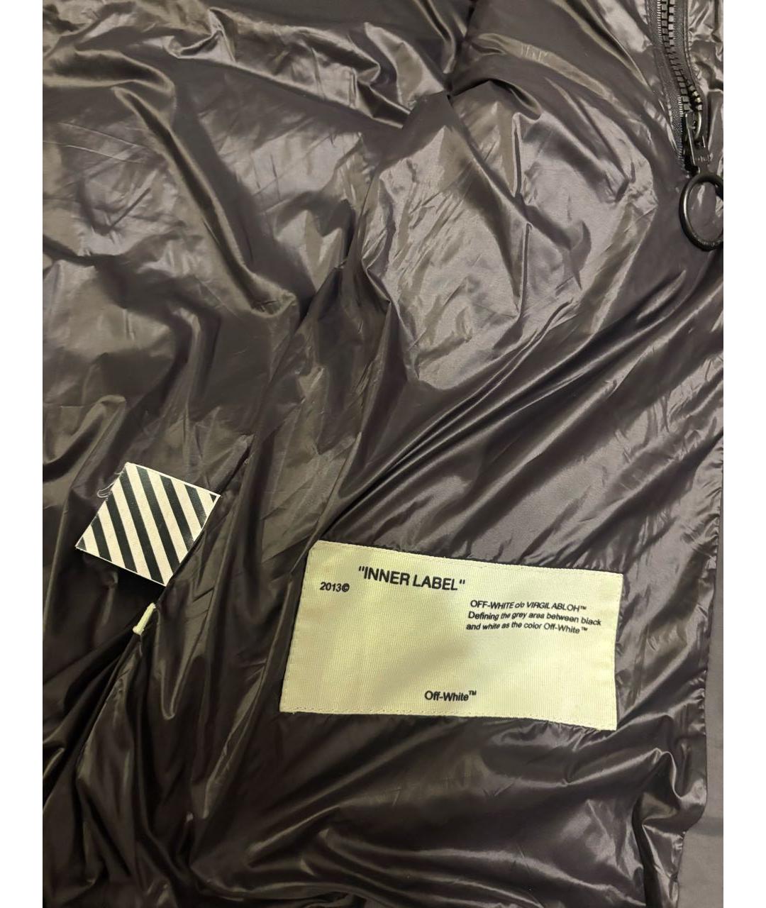OFF-WHITE Антрацитовый хлопковый пуховик, фото 5
