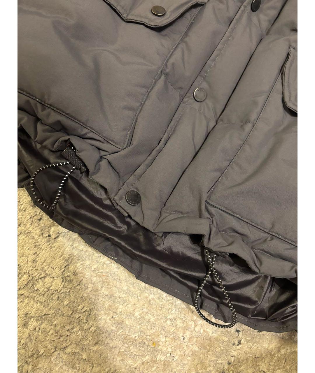 OFF-WHITE Антрацитовый хлопковый пуховик, фото 2