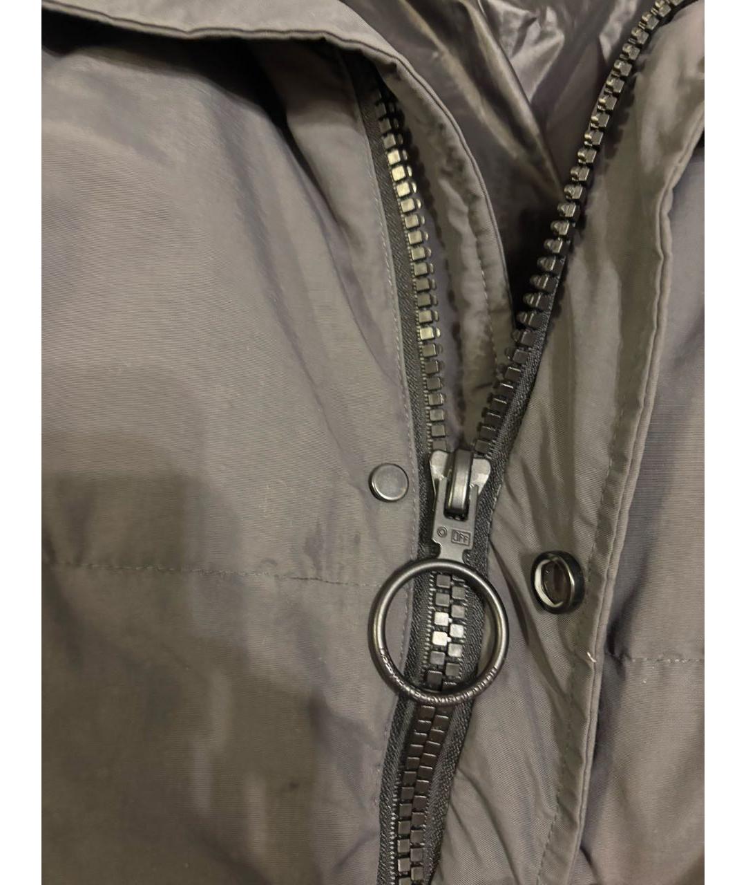 OFF-WHITE Антрацитовый хлопковый пуховик, фото 4