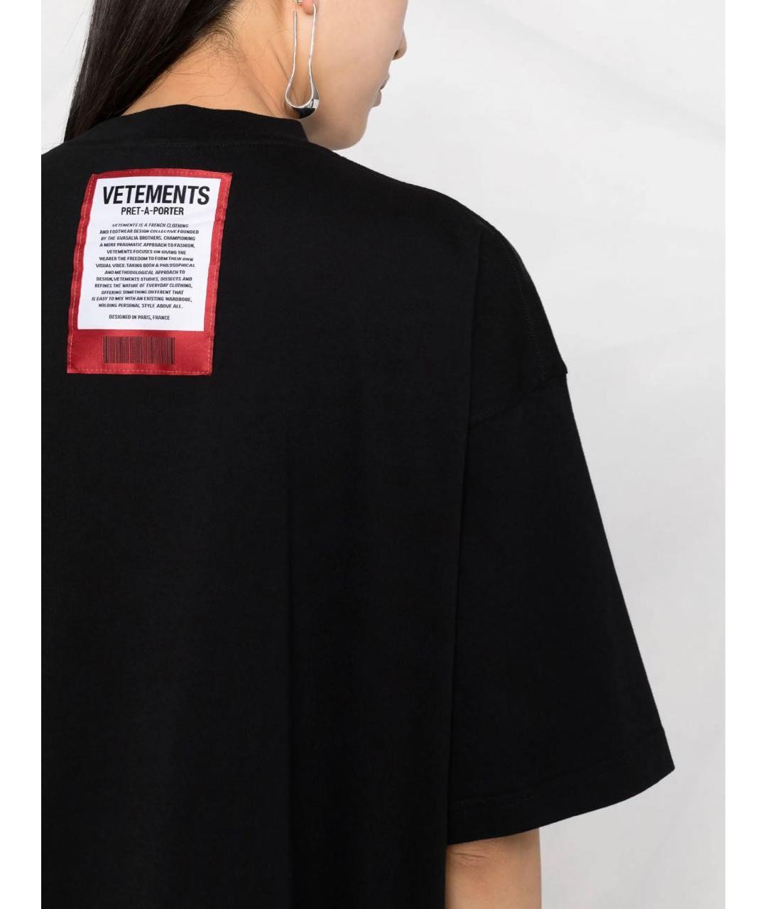 VETEMENTS Черная замшевая футболка, фото 2