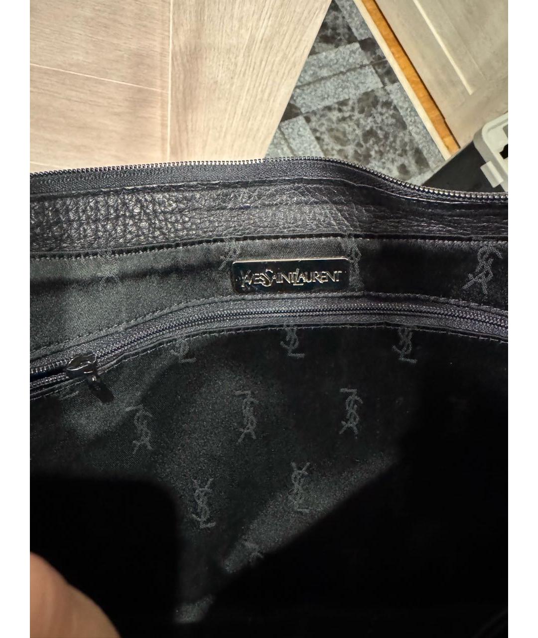 SAINT LAURENT Черная кожаная сумка через плечо, фото 4