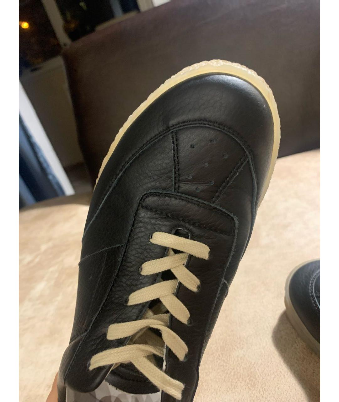 MAISON MARGIELA Черные кожаные кеды, фото 7