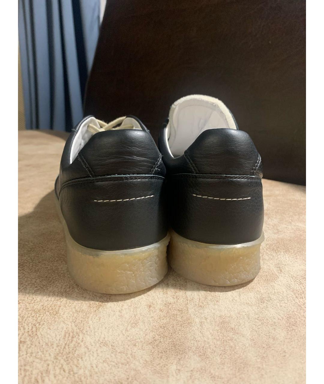 MAISON MARGIELA Черные кожаные кеды, фото 4