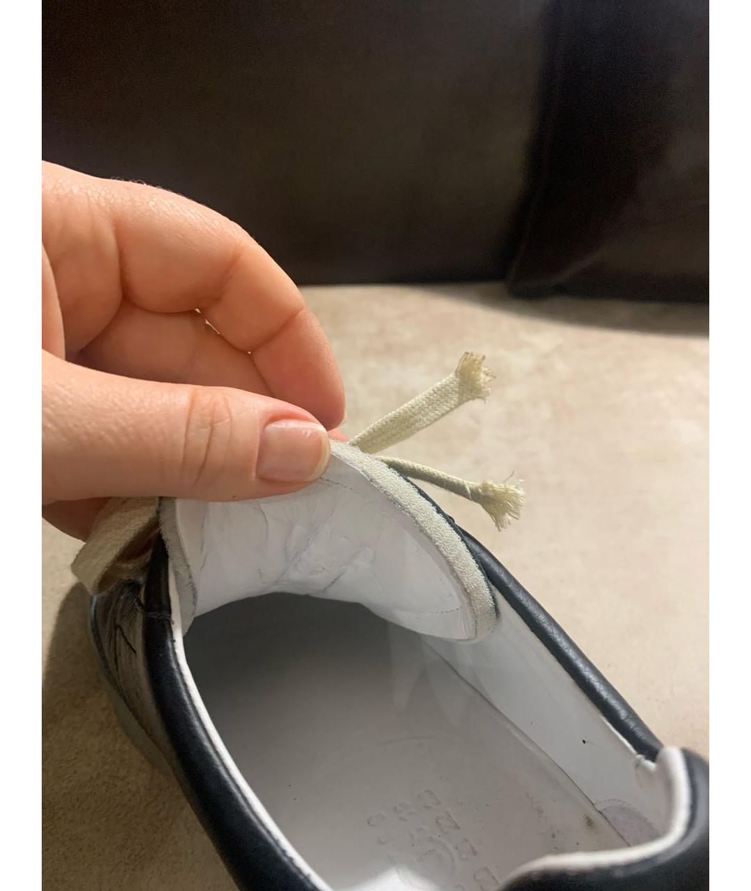 MAISON MARGIELA Черные кожаные кеды, фото 6