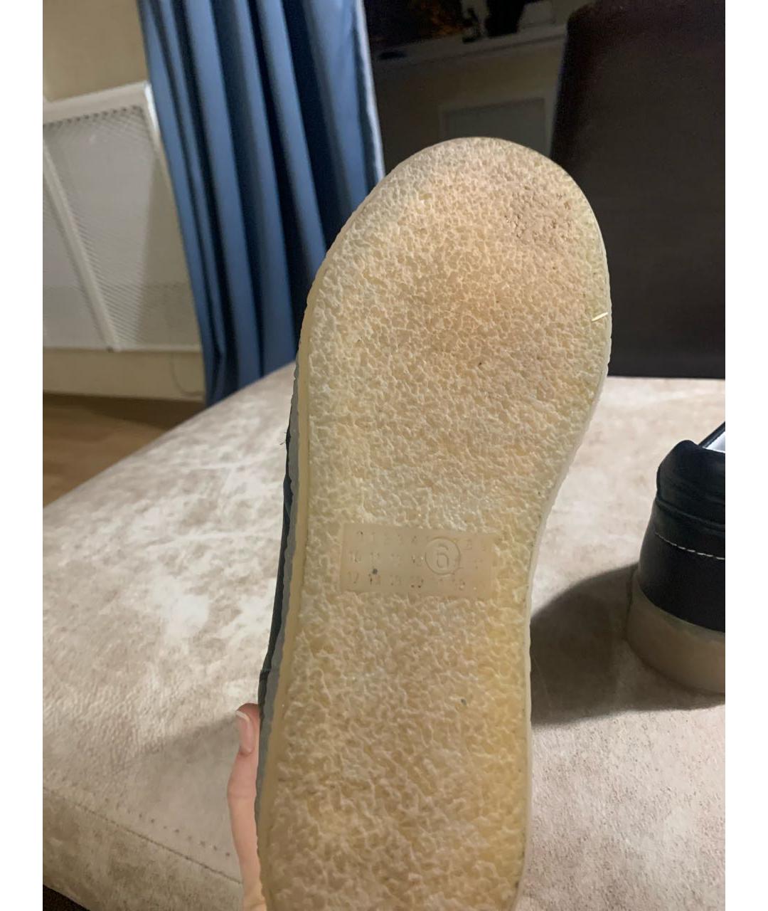 MAISON MARGIELA Черные кожаные кеды, фото 5