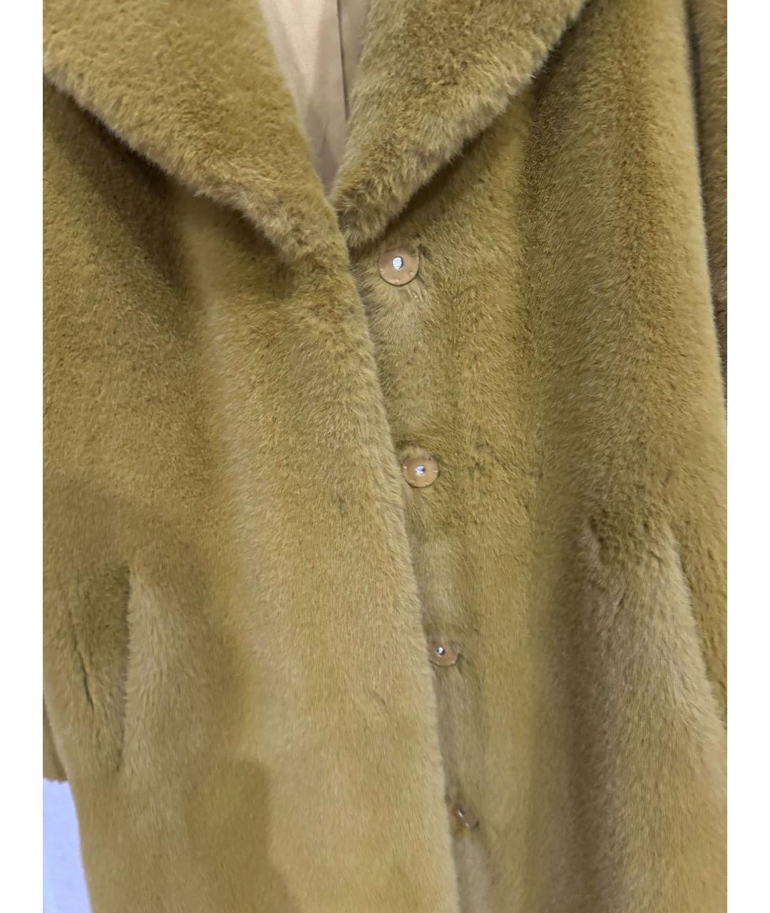 STAND STUDIO Горчичная полиэстеровая шуба, фото 4