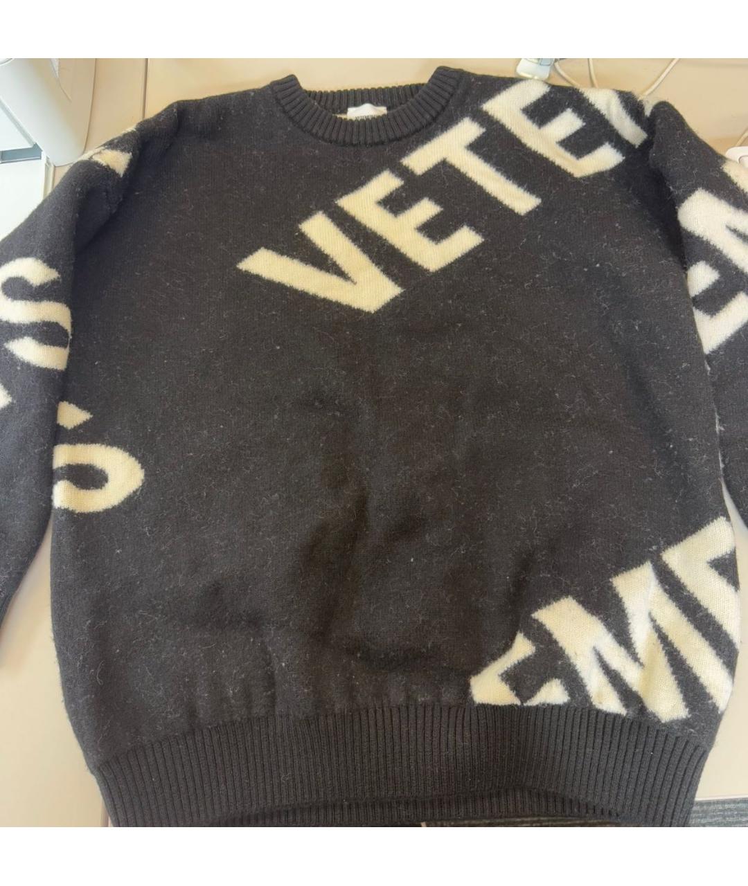 VETEMENTS Черный шерстяной джемпер / свитер, фото 2