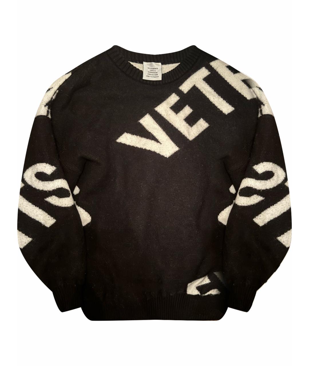 VETEMENTS Черный шерстяной джемпер / свитер, фото 1
