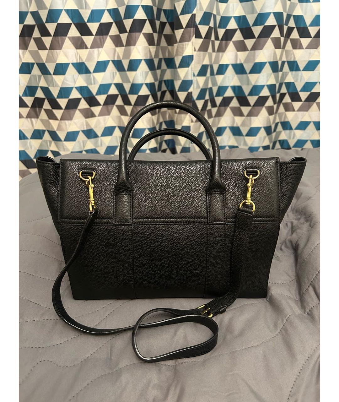 MULBERRY Черная кожаная сумка тоут, фото 3