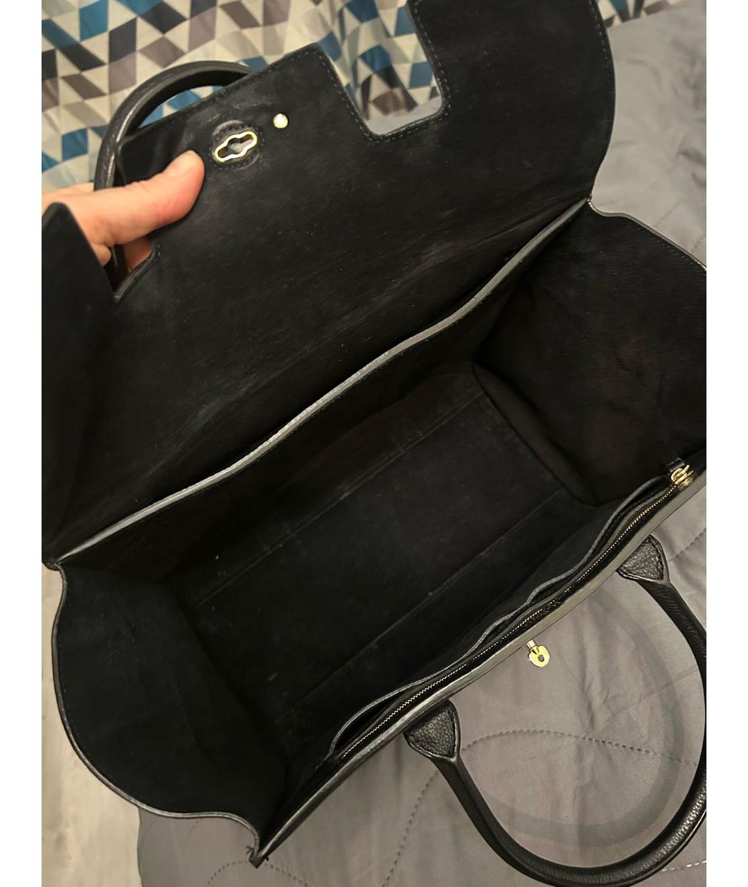 MULBERRY Черная кожаная сумка тоут, фото 4