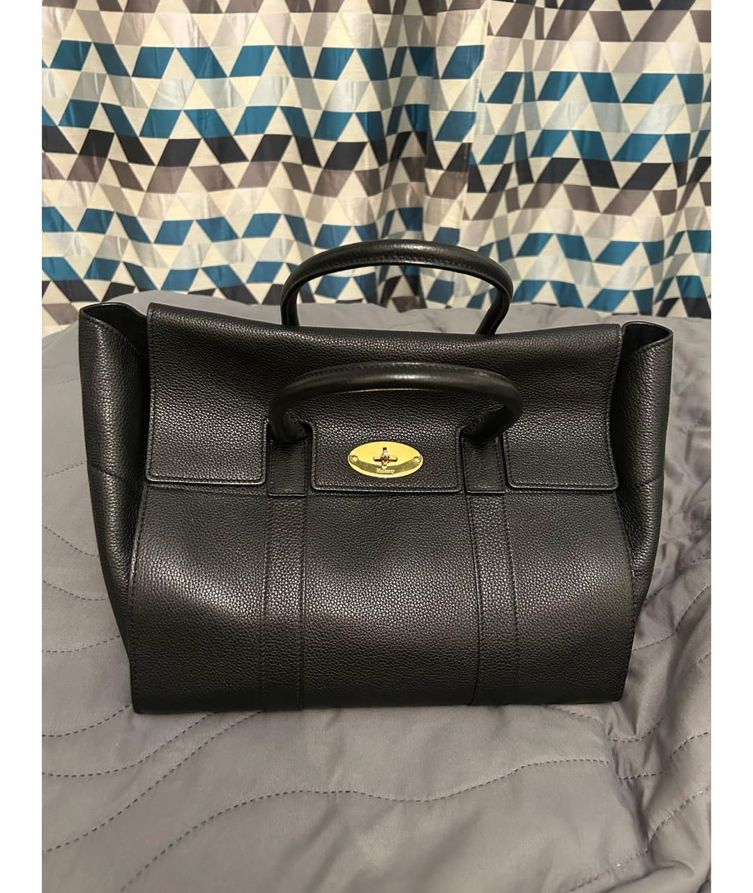 MULBERRY Черная кожаная сумка тоут, фото 2