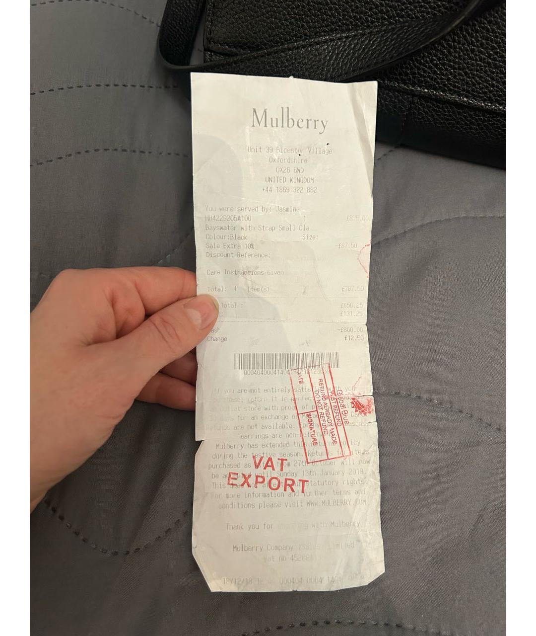 MULBERRY Черная кожаная сумка тоут, фото 6