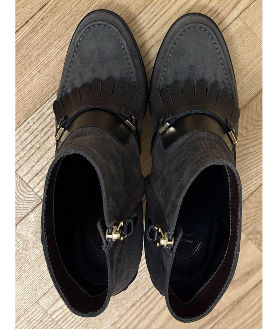 TOD'S Антрацитовые замшевые ботильоны, фото 3