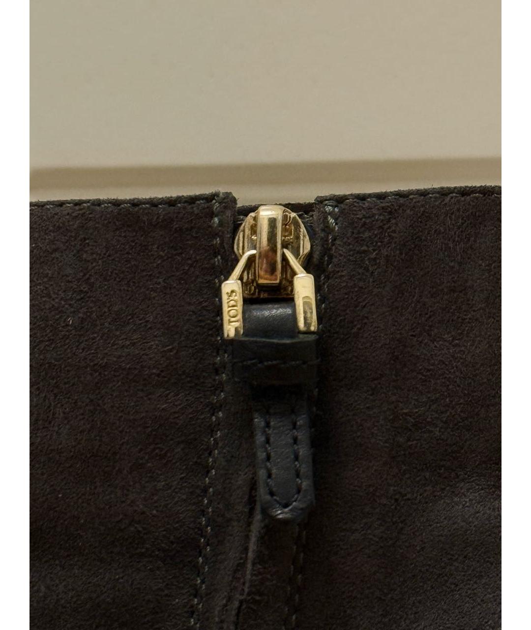 TOD'S Антрацитовые замшевые ботильоны, фото 7