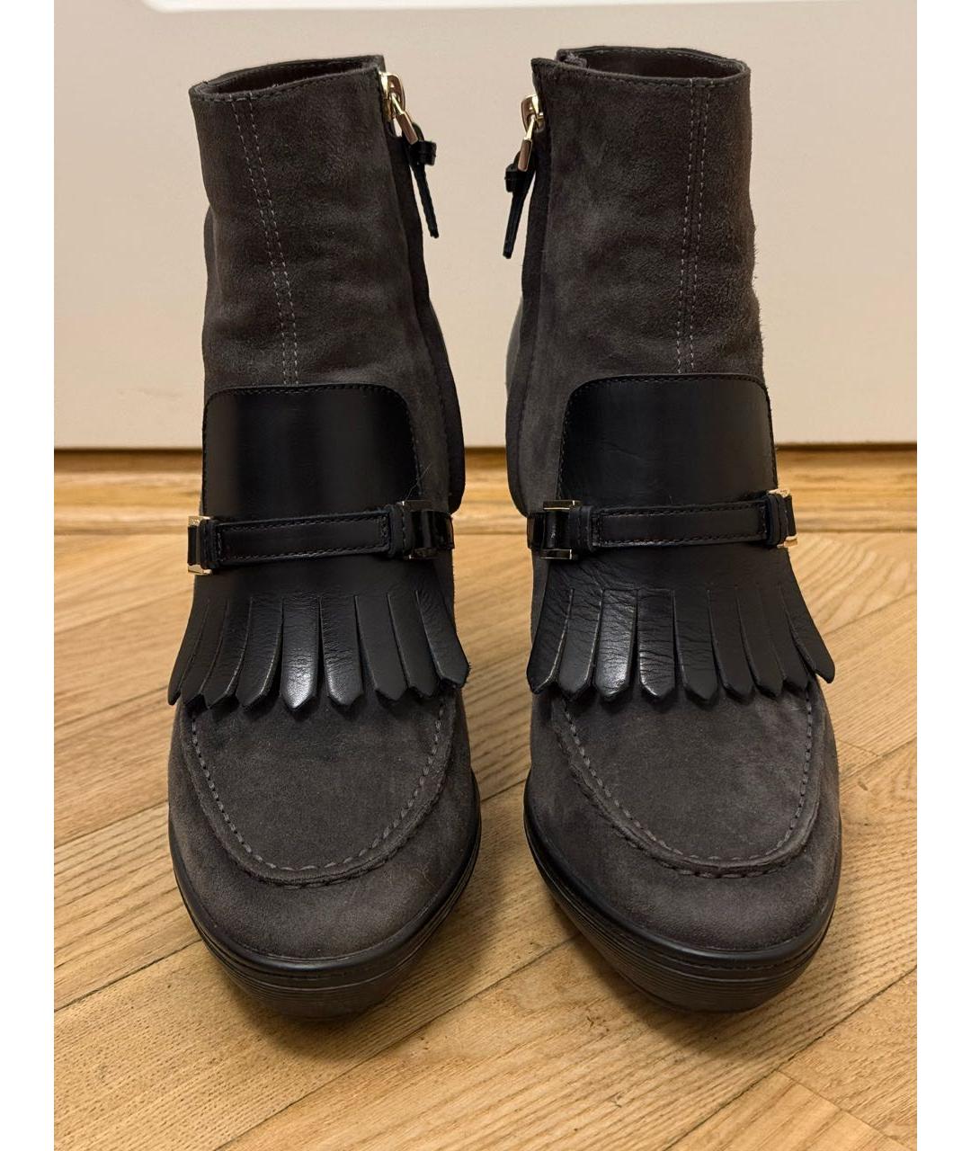 TOD'S Антрацитовые замшевые ботильоны, фото 2