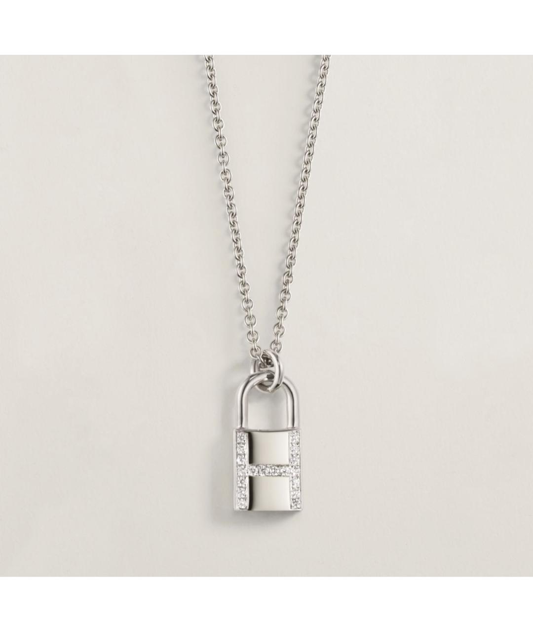 HERMES Серебрянный кулон из белого золота, фото 6