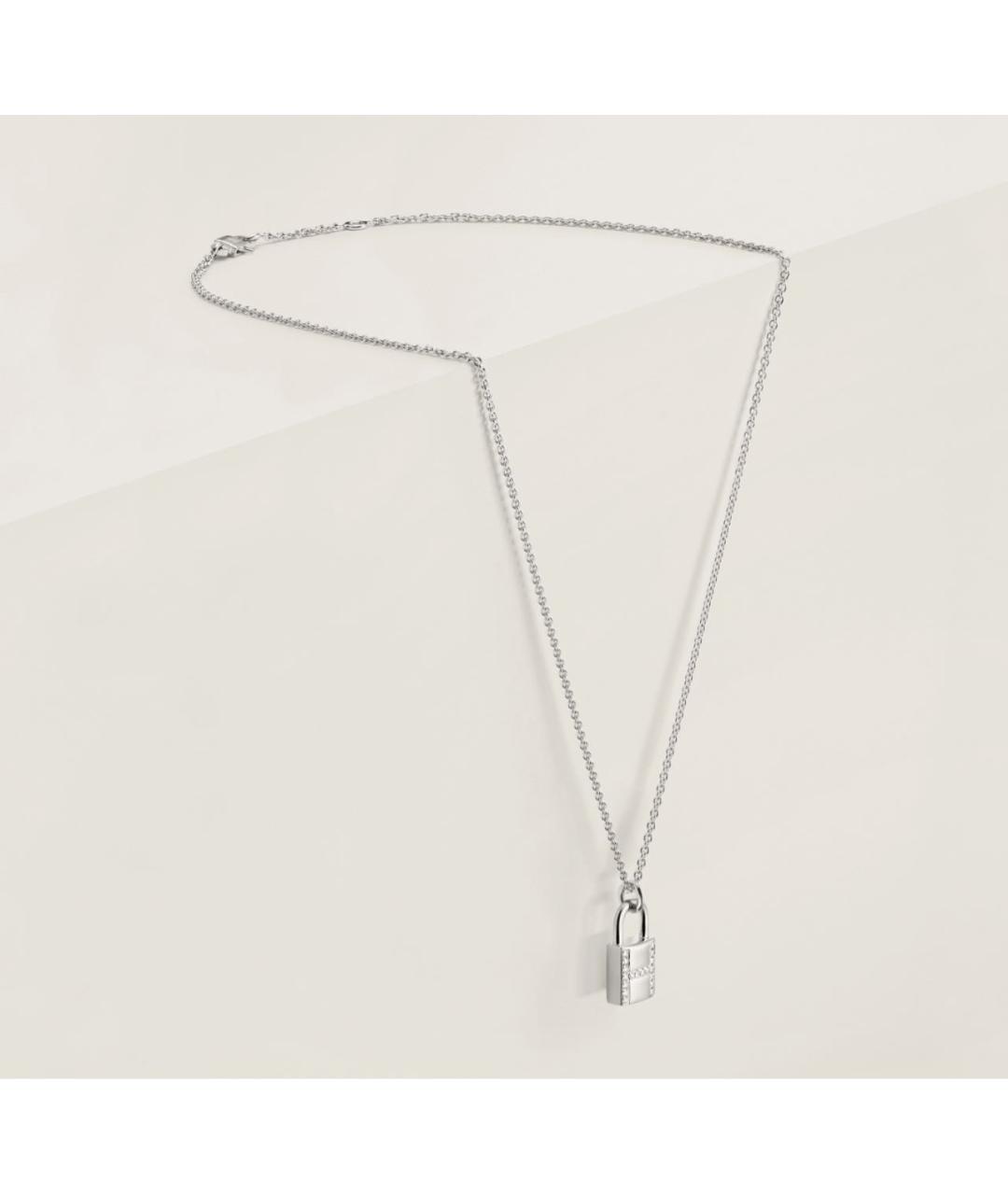 HERMES Серебрянный кулон из белого золота, фото 2