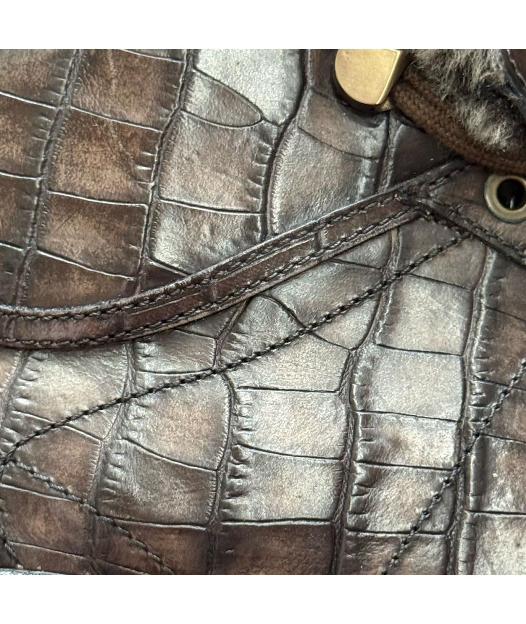 SANTONI Коричневые кожаные высокие кроссовки / кеды, фото 7