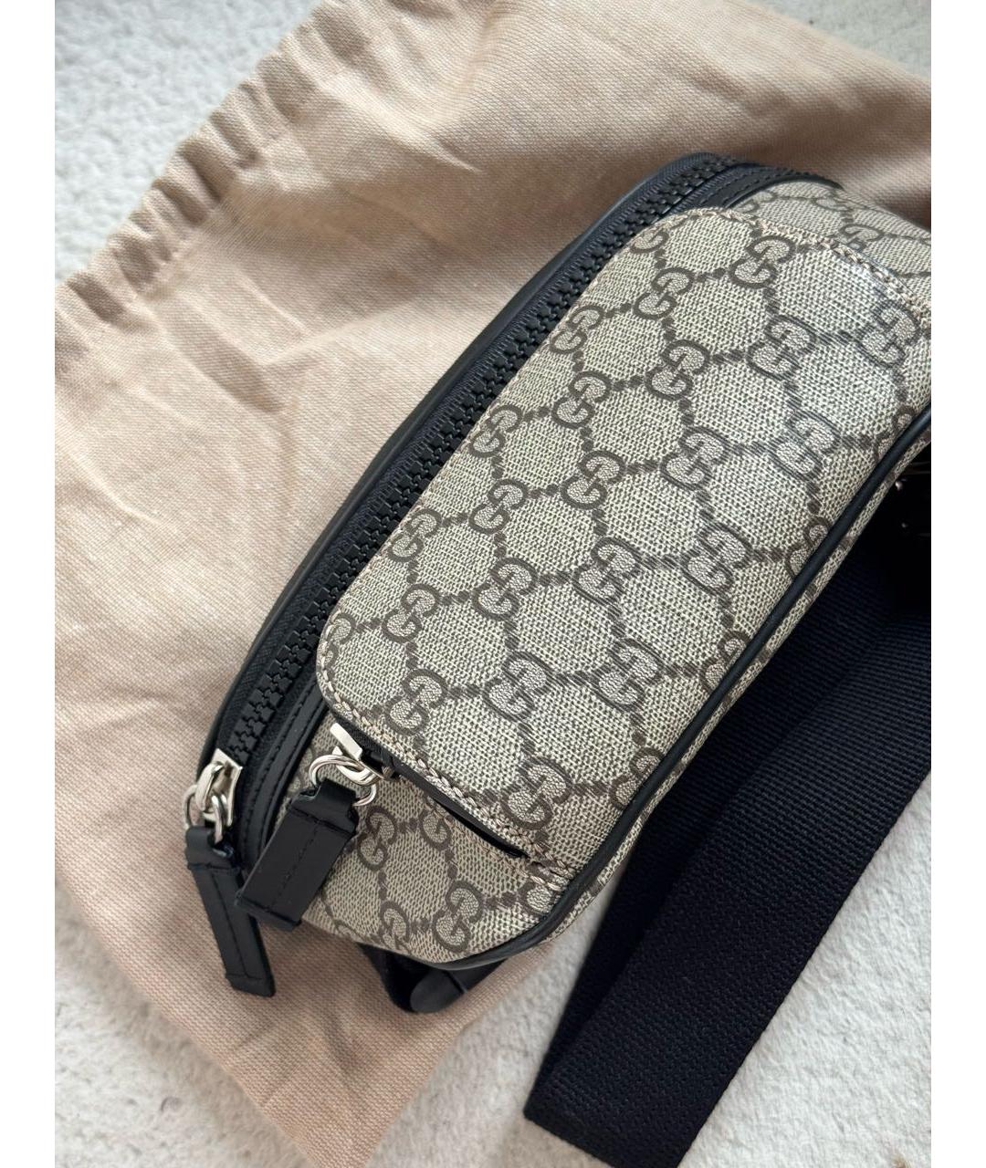 GUCCI Коричневая кожаная поясная сумка, фото 3