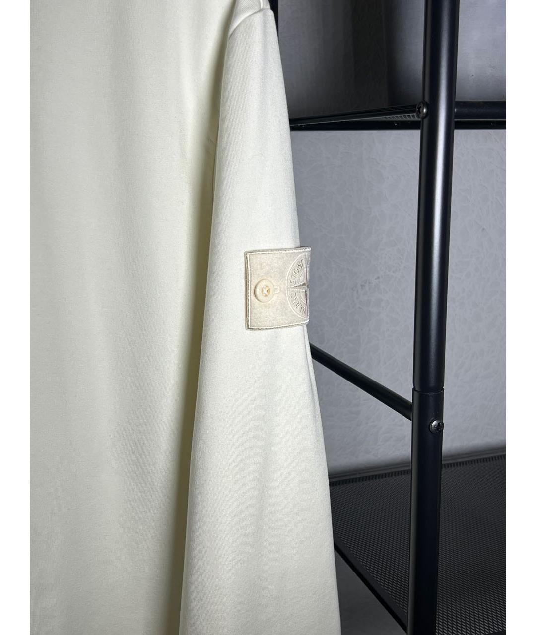 STONE ISLAND Белый хлопковый джемпер / свитер, фото 3