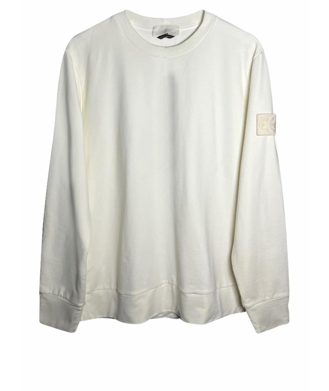 STONE ISLAND Белый хлопковый джемпер / свитер, фото 1