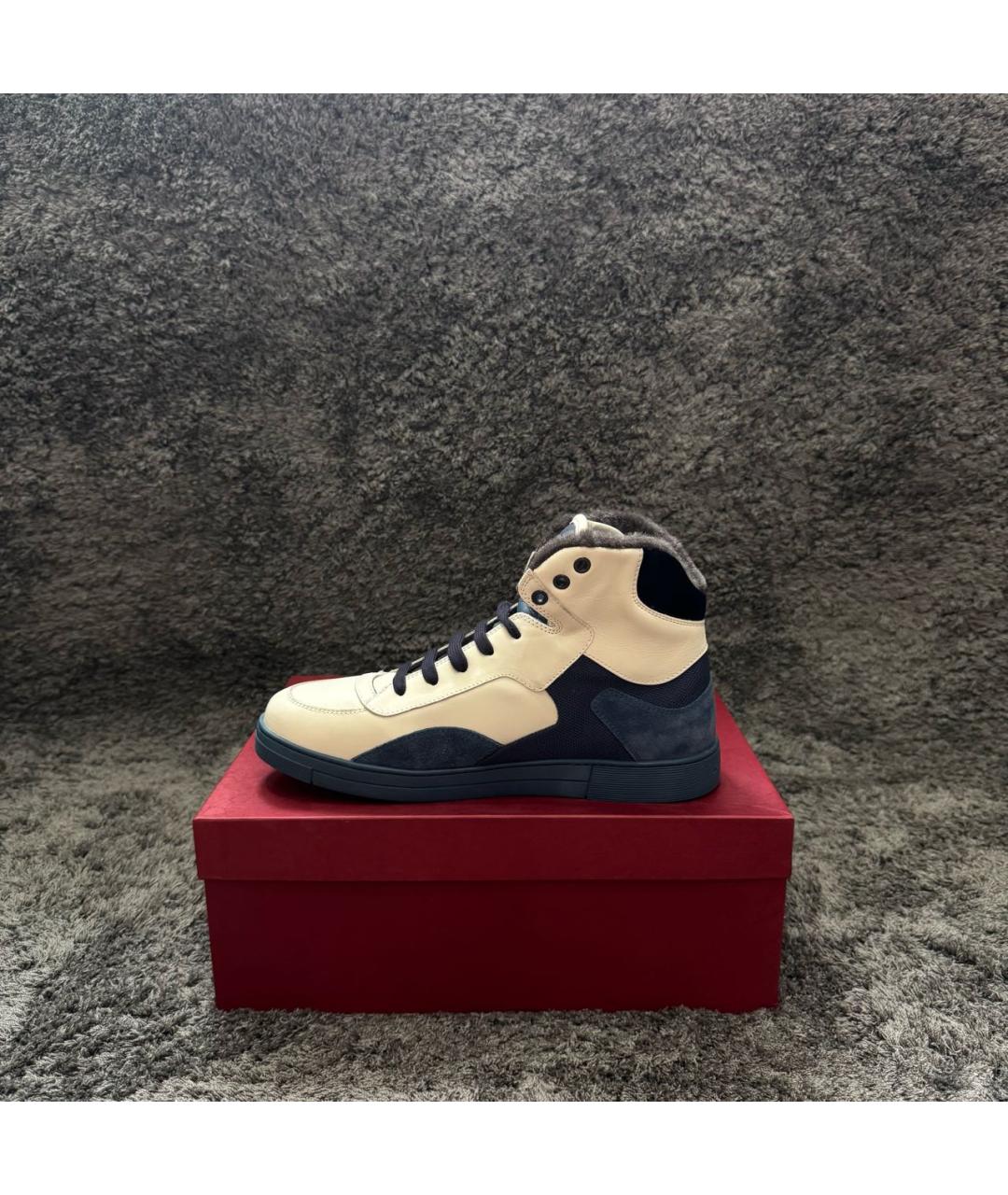 FERRAGAMO Кожаные высокие кроссовки / кеды, фото 3