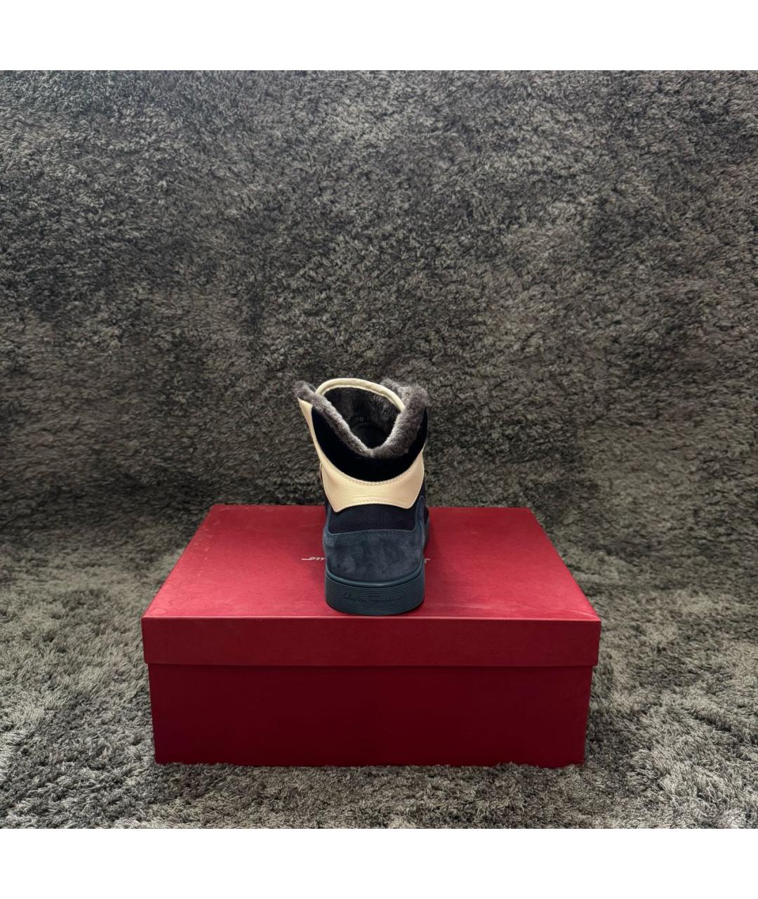 FERRAGAMO Кожаные высокие кроссовки / кеды, фото 4